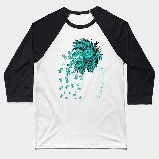 Addiction Recovery Awareness Awareness - Sunflower ribbon flowers fall Baseball T-Shirt by Lewis Swope